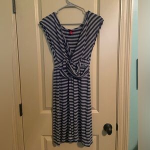 Grey and navy striped dress